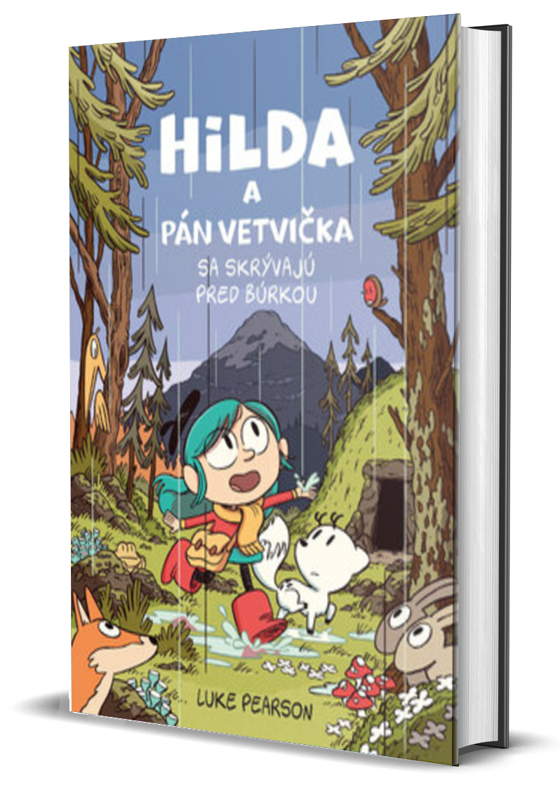 Hilda a Pán Vetvička sa skrývajú pred búrkou