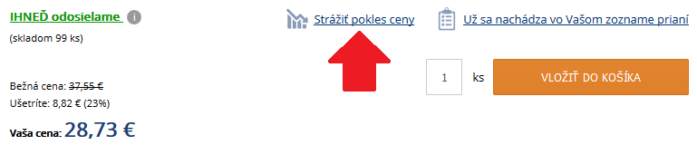 Stráženie poklesu ceny na KNIHCENTRUM.sk
